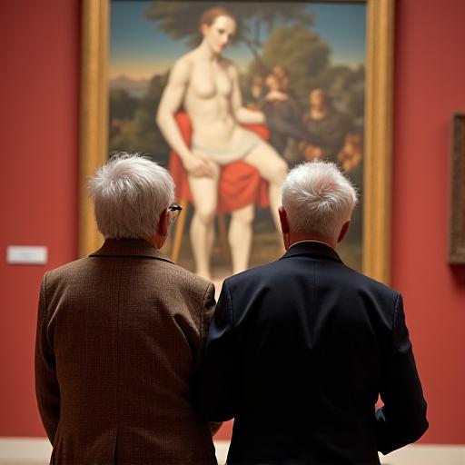 Seniors admiring art in a Florence gallery